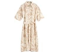 GANT Women's Rel Palm Print Linen Shirt Dress, Dry Sand, 10