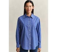 GANT Relaxed Fit Classic Striped Poplin Shirt Blue Mix
