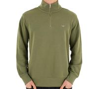 GANT Mens Regular Fit Shield Logo Half Zip Sweatshirt - 379 Dry Herb Green - 379 Dry Herb Green - XL
