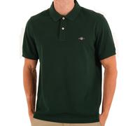 GANT Mens Regular Fit Short Sleeve Shield Logo Pique Polo - 374 Tartan Green - 374 Tartan Green - XXL