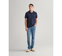 Gant Shield Short Sleeve Polo Shirt Navy Blue - XXL
