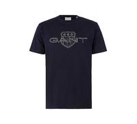 Gant Short Sleeve Logo Print T-Shirt Dark Blue