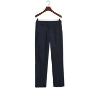 GANT Slim Cigarette Trousers Cotton Blend Bottoms Mid-rise Regular Fit Slim Leg Navy Blue Putty Cream Beige - SIZE 10, BLUE/433