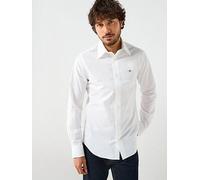 GANT Slim Fit Poplin Long Sleeve Shirt - White, White, Size L, Men White