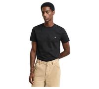 Gant Mens Slim Fit Short Sleeve Shield Logo T-Shirt - Black - Size Large