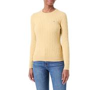 GANT Women's Stretch Cotton Cable C-Neck Sweater, Burnt Wheat, L