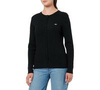 GANT Stretch Cotton Cable Cardigan, Black, S