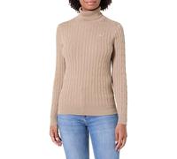 GANT Stretch Cotton Cable Turtleneck, Taupe Beige, S