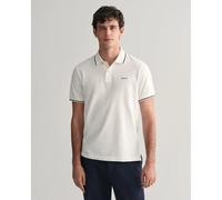 GANT Men's Polo Shirt Tipping Pique Rugger Short Sleeve White