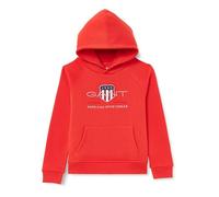 GANT Unisex Kinder Archive Shield Raglan Hoodie Hooded Sweatshirt, Bright RED, 122-128