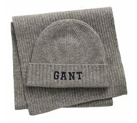 GANT Unisex's Beanie Scarf Gift Set Hat, Grey Melange, One Size (Pack of 2)