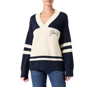GANT Varsity Cotton V-Neck, Evening Blue, XS