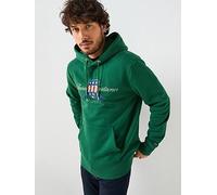 GANT Vintage Logo Graphic Overhead Hoodie, Green, Size M, Men Green