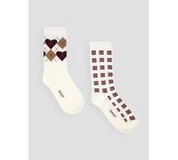 GANT Womens 2 Pack Argyle Heart Socks Gift Box, Cream, Size 39/41, Women Cream