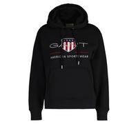 GANT Women's Archive Shield Hoodie Hooded Sweatshirt, Black, L