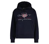 GANT Women's Archive Shield Hoodie Hooded Sweatshirt, Evening Blue, L
