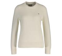 GANT Women's Classic Cotton C-Neck Sweater, Cream, M