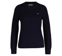 GANT Women's Classic Cotton C-Neck Sweater, Evening Blue, M