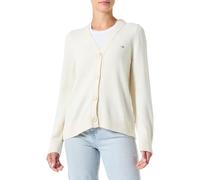 GANT Women's Classic Cotton Cardigan Sweater, Cream, S