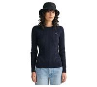 GANT Womens Cotton Cable C Neck Evening Jumper Evening Blue M