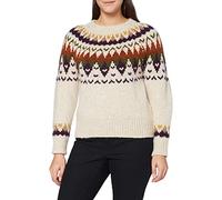 Gant Women's D2. Winter Fairisle Crew Pullover Sweater Not Applicable, Cream, X-Large
