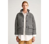 GANT Womens Ebony Black Houndstooth Cropped Jacket
