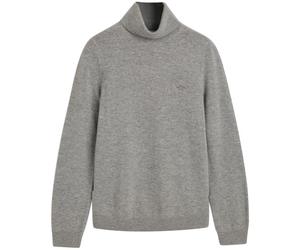 GANT Women's Extra fine Lambswool Rollneck Pullover Sweater, Grey Melange, M