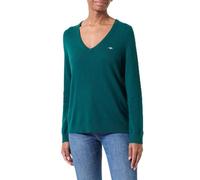 GANT Women's Extra fine Lambswool V-Neck Sweater, deep Forest, L