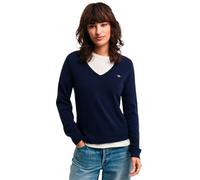 GANT Women's Extra fine Lambswool V-Neck Sweater, Evening Blue, S