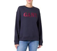 GANT Women's Graphic C-Neck Sweat Sweatshirt, Evening Blue, M