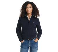 GANT Women's Knit Pullover With Pullover - Cable half-Zip,Cable Knit,Stretch Co