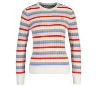 Gant Women's Knit Sweater, Striped - Stretch Cotton Cable Stripe C-Neck