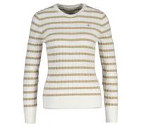 Gant Women's Knit Sweater, Striped - Stretch Cotton Cable Stripe C-Neck