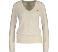 GANT Womens Lambswool V Neck Sweater Cream L