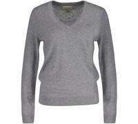 GANT Womens Lambswool V Neck Sweater Grey Melange XS