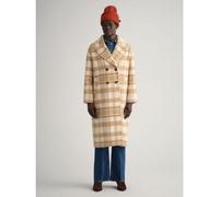 GANT Womens Light Beige Melange Checked Overcoat