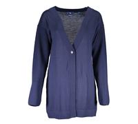 Gant Womens Merino Wool Cardigan Vneck Relaxed Fit - Dark Blue - Size Small
