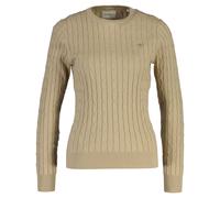 GANT Women's Pullover - Stretch Cotton Cable C-Neck,Crew Neck, Cable Knit, Logo