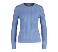 GANT Women's Pullover - Stretch Cotton Cable C-Neck,Crew Neck, Cable Knit, Logo
