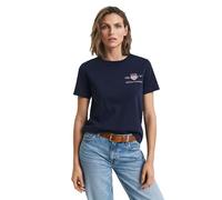 GANT Women's Reg Archive Shield SS T-Shirt, Evening Blue, L