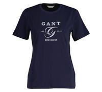 GANT Women's Reg Graphic Ss T-Shirt, Evening Blue, M