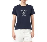 GANT Women's Reg Graphic Ss T-Shirt, Evening Blue, S