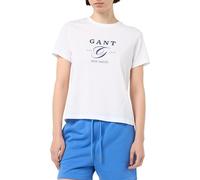 GANT Women's Reg Graphic Ss T-Shirt, White, S