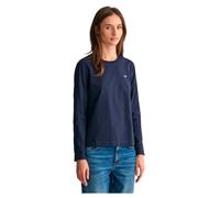 GANT Women's Reg Shield LS T-Shirt, Evening Blue, XS