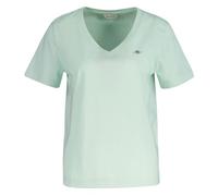 GANT Women's Reg Shield Ss V-Neck T-Shirt, Faded Mint, M