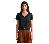 GANT Women's Reg Shield Ss V-neck T-shirt T-Shirt , Black,L
