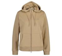 GANT Women's REL Shield Zip Hoodie, Dark Khaki, L
