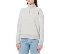 GANT Women's Shield Half-Zip Sweatshirt, Light Grey Mix, M