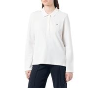 GANT Women's Slim Shield LS Pique Polo Shirt, Eggshell, M