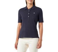 GANT Women's Slim Shield SS Pique Polo Shirt, Evening Blue, L